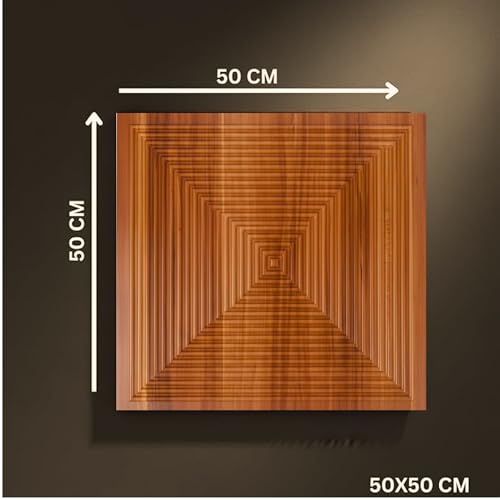 Image of Kayra Decor 3D PVC Wall Panels for Bedroom & Living Room | Line Design |Darkwood Color | 19.7 x 19.7 Inch | Pack of 40 | 107.60 Sq Ft