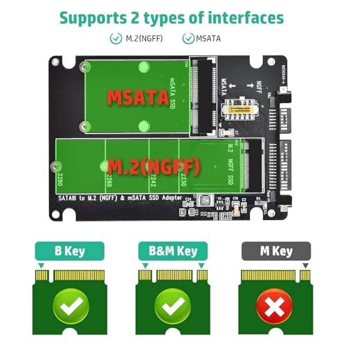 Adaptador MSATA/M.2 NGFF a SATA III para disco SSD 2.5" miniatura 5