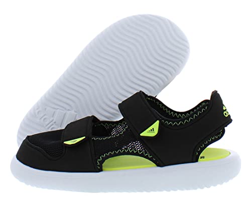 adidas Water Sandal Ct Boys Shoes Size 2, Color: Black/Yellow