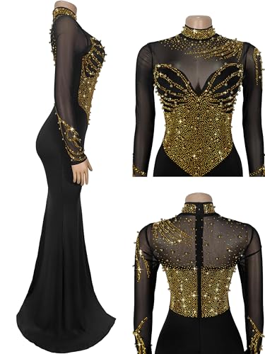 Image of Figdaw Rhinestone Embellished Formal Gowns and Evening Dresses for Women 2026