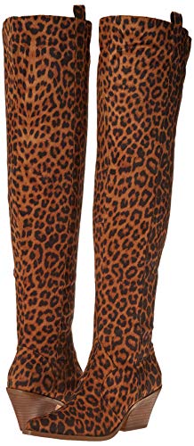 Jessica Simpson Women's Zeana Over-The-Knee Boot, Natural Persian Leopard Print Stretch Micro, 5 #TOP6