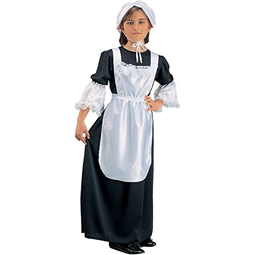 Disfraz Niña Peregrina, Negro y Blanco, Mediano