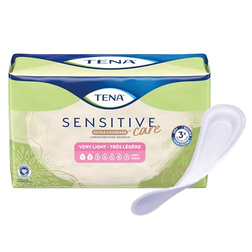 TENA Sensitive Care Very Light Pantiliners for Women, Extra Coverage, 50ct | Made for sensitive skin, these ultra thin bladder control pads help your skin stay irritation free for comfort and security - image 2