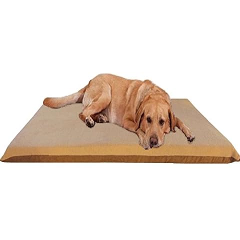 ehomegoods 47"X29"X4" Beige Color Orthopedic Waterproof Memory Foam Pet Bed Pad for Extra Large Dog Crate Size 48"X30" with 2 External Covers Cover