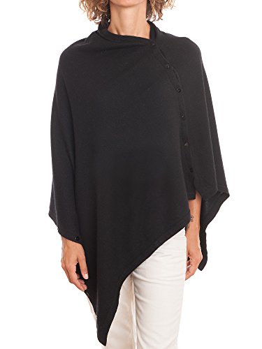 Dalle Piane Cashmere - Poncho con botones de mezcla de cachemira para mujer – 12 colores