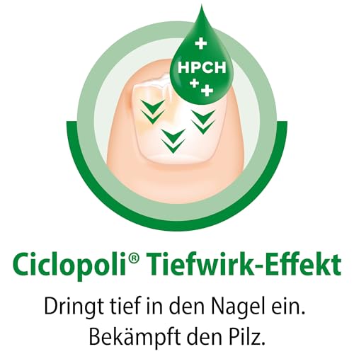 Ciclopoli protiv gljivica na noktima, za gljivična oboljenja noktiju, lak za nokte protiv gljivica s dokazanom djelatnom tvari Ciclopirox i dubinskim djelovanjem, nanosi se samo jednom dnevno, s pomagalom za nanošenje, 6,6 ml