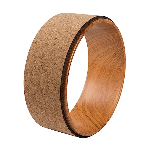 JOINPAYA Natural Cork Yoga Wheel for Backbend Support Durable Roller for Deep Stretching Muscle Building Lightweight and Portable Yoga Exerciser