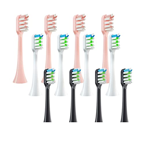 lin 12 PCS.適切なブラシヘッド互換性があります SOOCAS X3 / X3U / X5家庭用交換用効果的な清掃音波電動歯ブラシヘッド going (Color : 12pcs 3colors)