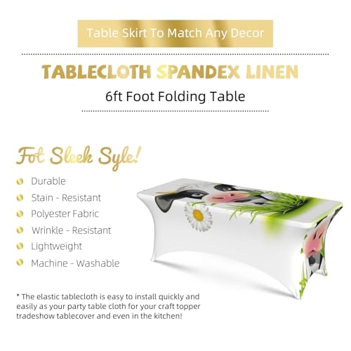 Nappe de table extensible motif vache élasthanne 1m80 lavable - 6