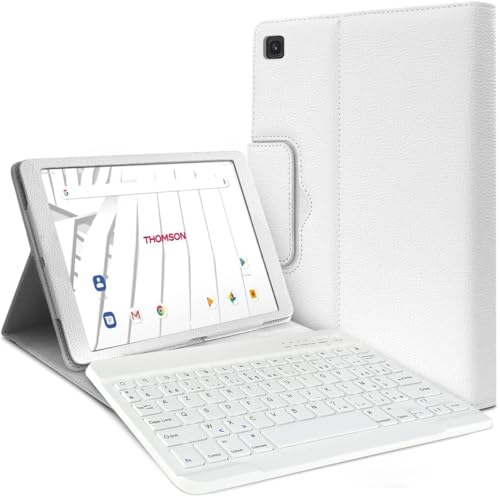 Clavier Azerty et Étui Blanc Thomson Origin 1010 pour Télétravail