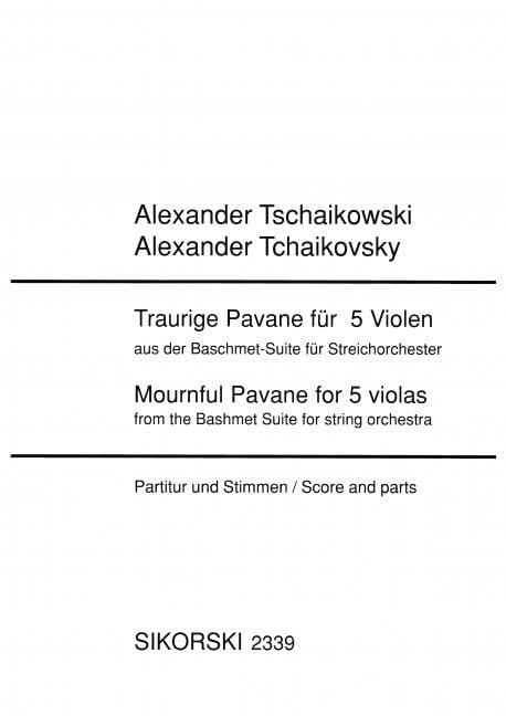 Traurige Pavane: Aus der Baschmet-Suite für Streichorchester. 6 violas. Partition et parties.