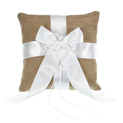 Baugger - Anel de casamento Travesseiro Serapilheira Cerimônia de Casamento Bolso Anel de Cetim Trav