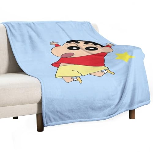 Booaee ブランケット クレヨンしんちゃん フランネル 暖かい マイクロファイバー ファッション 毛玉防止 膝パッド 柄物 ふわふわ 柔らかい 軽くて通気性 肌に優しい 秋冬用
