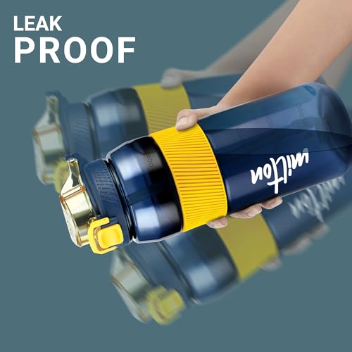 Image of MILTON Sports Sipper Large Water Bottle 1600 ml, for Adults, 100% Leakproof, One-Click Open I Track Daily Intake I BPA-Free I Removable Straw I Easy Carry Handle I Ideal for Gym, Sports, Office, Blue