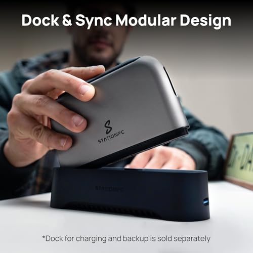 Image of PocketCloud Portable NAS, M.2 NVMe & SD Card Slots, Up to 8TB Capacity (Diskless), One-Click Backup, Wi-Fi 6 Support, LCD Display & App Control, Dual 3200mAh Batteries for Outdoor Backup
