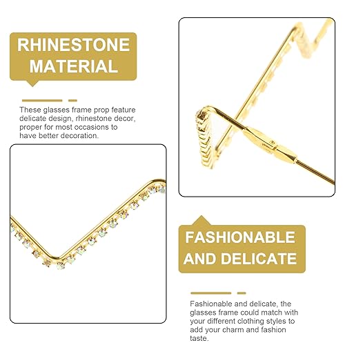 Half Frame Sparkling Crystal Sunglasses Rhinestone Sunglasses Crystal Trim Jeweled Frame Costume Glasses for Women Men4