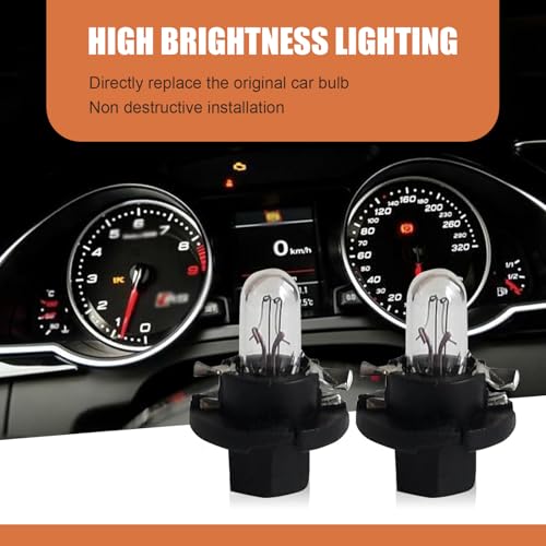 5 Piezas Luz para Tablero T5 12V 1.2W DB501 BX8.4d Blanco miniatura 3