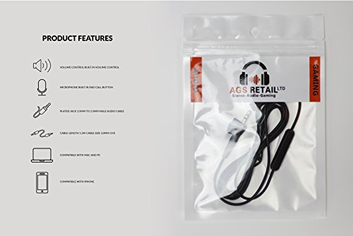 AGS Retail Ltd. compatibele audiokabelvervanging voor Bose AE2/AE2i/AE2w - zwart, 1,2 m hoofdtelefoonkabel met in-line… - Afbeelding 5