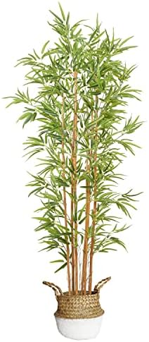 Joyplants Artificial Bamboo Tree, 6ft Fake Bamboo Silk Plant with Basket, Tall Faux Trees in Pot for Restaurant Home Office Decoration