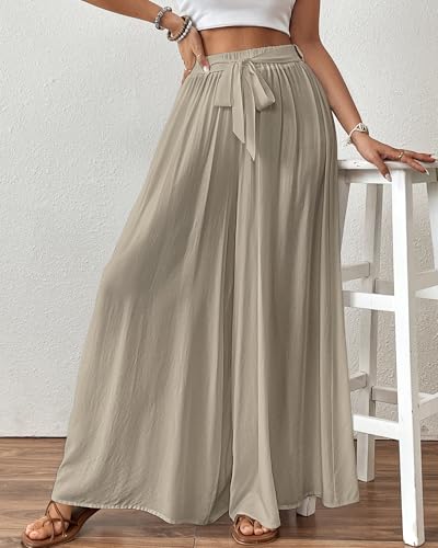 Image of Bsubseach Women Wide Leg Pants Floral Flowy Palazzo Pants