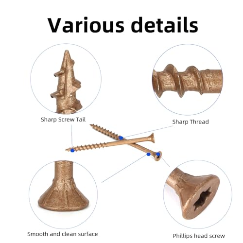 Image of Deck Screws #10 x 3'', T25 Star Torx Drive Flat Head Wood Screws, Brown, 5lb