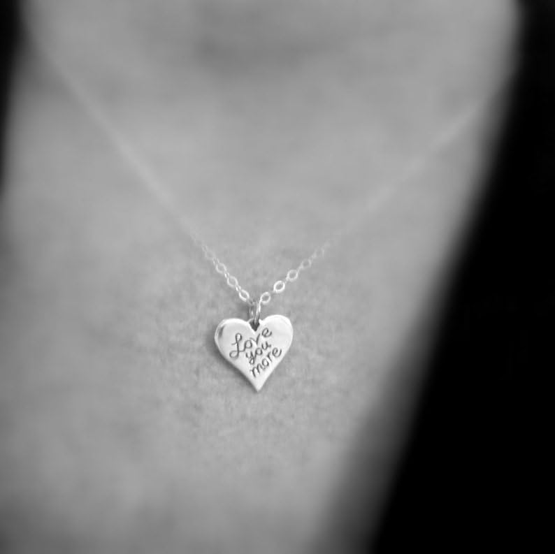 Collier argent sterling 925 avec pendentif cœur gravé de 45 cm