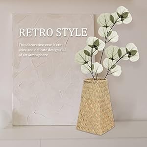 Ciieeo Rattan Flower Vase Woven Plant Flower Basket Natural Seagrass Desk Storage Container Organizer Pen Cup for Dried Bookshelf Farmhouse Office Decor Ciieeo Rattan Flower Vase Woven Plant Flower Basket Natural Seagrass Desk Storage Container Organizer Pen Cup for Dried Bookshelf Farmhouse Office Decor