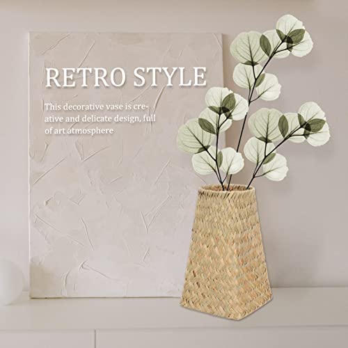 Ciieeo-Rattan-Flower-Vase-Woven-Plant-Flower-Basket-Natural-Seagrass-Desk-Storage-Container-Organizer-Pen-Cup-for-Dried-Bookshelf-Farmhouse-Office-Decor Ciieeo Rattan Flower Vase Woven Plant Flower Basket Natural Seagrass Desk Storage Container Organizer Pen Cup for Dried Bookshelf Farmhouse Office Decor