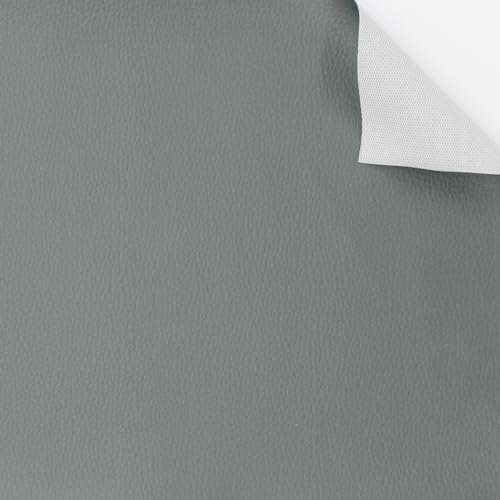econuk - Tela para Tapizar, Manualidades y Bricolaje, Polipiel Suave al Tacto, Cuero Sintetico para Sillas, Sofás, Bolsos, Cojines, Asientos de Moto, Techos de Coche (100cm x 70cm, Gris)