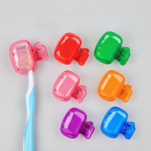 Image of Oblivion Toothbrush Holder - Plastic Anti-Bacterial Travel Protectors for Oral Care - Portable Brush Holder for Bathroom Wall, Trip & Travel - Multicolor Toothbrush Case Box & Cover (Set of 6)