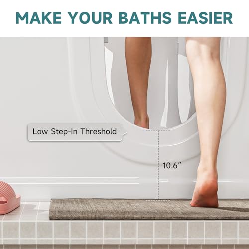 CO-Z Walk In Tub, 52" x 30" Walk In Bathtub Shower Combo with Inswing Door, Low Entry Soaking Bathtub with Handheld Shower Sprayer & Slip Resistant Floor (Right) - Image 3