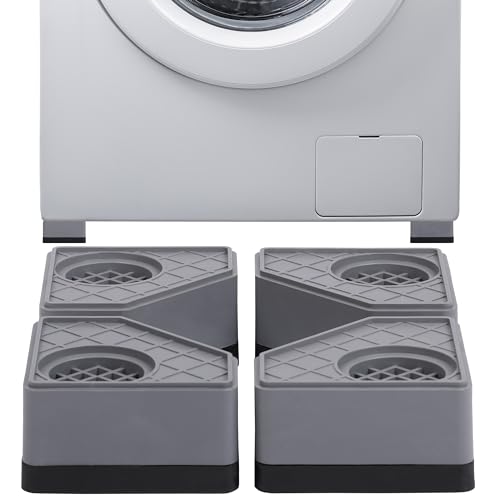 Belle Vous Lot de 4 Patins Anti Vibration Machine A Laver - Patin Machine à Laver & Sèche-Linge Anti-Dérapant, Anti-Bruit & Anti-Choc - Stabilisateur en...
