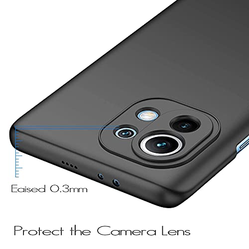 Image of Mobile Back Cover Case for Xiaomi Mi11 Lite 5G (Silicone Case|CameraProtection|Black SC1510)