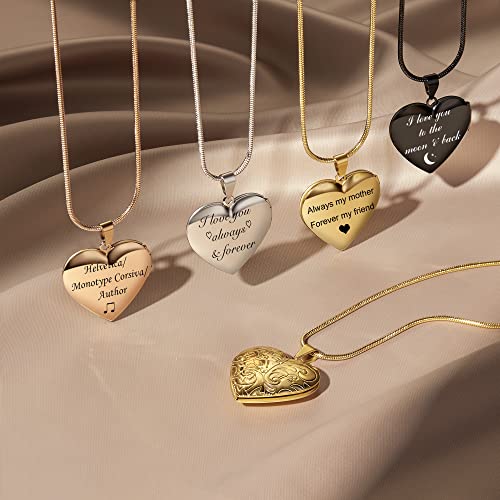 Fanery Sue Personalized Heart Locket Necklace For Women That Holds Pictures Customizable Memory Photo Lockets Custom Any Photo Text&Symbols #TOP2