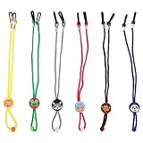 Hemobllo 6 Stück Mundschutz Lanyard Umhängeband mit Pilz Schnalle Serviette Clip Bib Kette Flexible Lanyard Serviettenhalter Mund- und Zubehör Tiermuster Schnalle für Kinder(Zufällige Farbe)