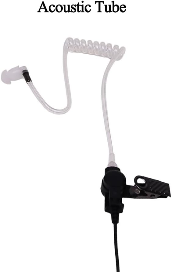 USB-C Covert Acoustic Tube Earpiece with PTT Button & in-Line Mic - Compatible with Teams, Zello, and Walkie Talkie Apps on Android/iOS Smartphones