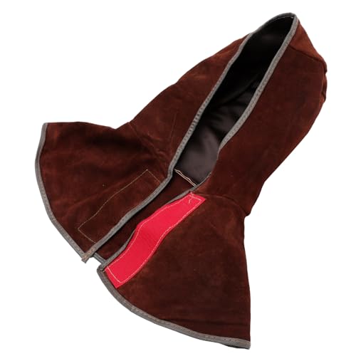 Abaodam 牛革製耐火溶接帽 ネックショルダードレープ付き 可能フック ループ式 耐久性と快適性を備えた溶接工用保護キャッ ランダムカラー