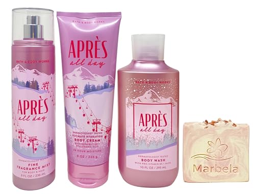 Bath & Body Works Après All Day Fine Fragrance Mist, Ultimate Hydration Body Cream and Body Wash with a Himalayan Salts Springs Bar