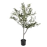 Valyria Home | Olivo Artificial 120 cm – Planta Artificial Realista con Hojas y Aceitunas – Ideal para Decoración de Hogar y Oficina – Árbol Frutal de Plástico - Olivo Sintético