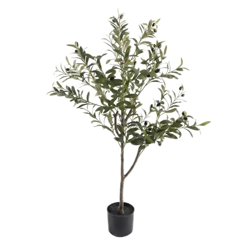 Valyria Home | Olivo Artificial 120 cm – Planta Artificial Realista con Hojas y Aceitunas – Ideal para Decoración de Hogar y Oficina – Árbol Frutal de Plástico - Olivo Sintético