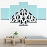 SIGNWIN 5 Panel Canvas Wall Art Abstract Architecture Modern Artwork for Home Decorations Ready to Hang - 60