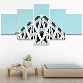 SIGNWIN 5 Panel Canvas Wall Art Abstract Architecture...