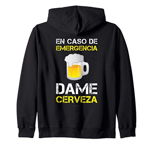 Sudadera con Cremallera Y Capucha Cerveza En Emergencia Sudadera con Capucha