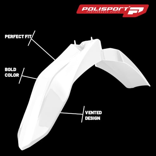 Polisport 8684700005 - Parafango Anteriore Replica Oem Realizzato In Plastica Lucida Durevole E Resistente Compatibile Con Le Moto Gas Gas In Colore Bianco - 7