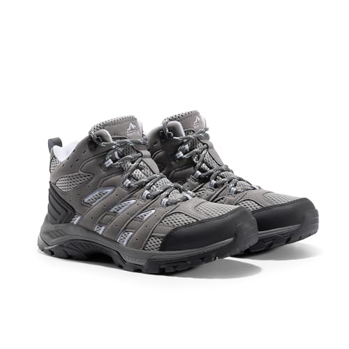 NORTIV 8 Damen Wanderschuhe Trekkingschuhe Atmungsaktiv Schuhe Outdoorschuhe rutschfeste Hiking Boots Wanderstiefel,Size 40,Dunkelgrau-Wildleder,SNHB2212W