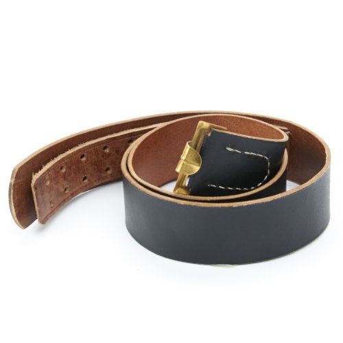 German WWII Wehrmacht Black Leather Equipment Belt- Size 32-36 (81cm-91cm)3