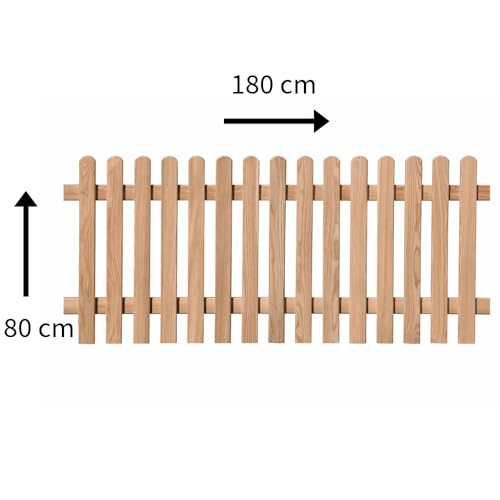 Vorgartenzaun Lärche 180x80 cm – Holzzaun-Set GENUA für DIY Selbstmontage – PEFC-zertifiziert, wetterfest & nachhaltig – inkl. Edelstahlschrauben & Aufbauanleitung