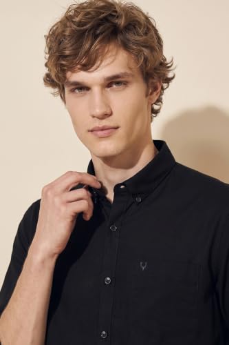 Image of Allen Solly Men's Cotton Buttoned Down Shirt | Classic Fit, Soft Breathable Fabric, Smart Casual & Office Wear