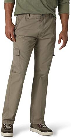 Wrangler Authentics Men's Twill Relaxed Fit Cargo Pant (Logan), Military Khaki Ripstop, 34W x 29L