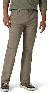 Wrangler Authentics Men's Classic Twill Relaxed Fit Cargo Pant, Military Khaki Ripstop, 36W